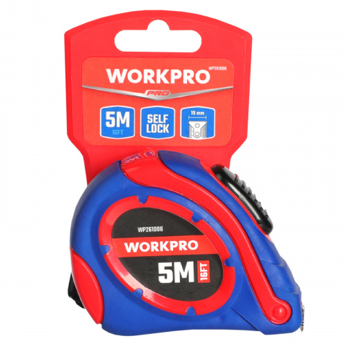 Рулетка пластмассовая 5м*19мм самоблокирующаяся WP261006 WORKPRO фото 5 Рулетка пластмассовая 5м*19мм самоблокирующаяся WP261006 WORKPRO фото 5