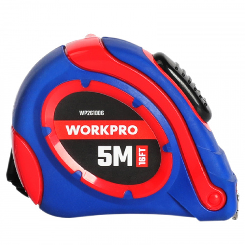 Рулетка пластмассовая 5м*19мм самоблокирующаяся WP261006 WORKPRO Рулетка пластмассовая 5м*19мм самоблокирующаяся WP261006 WORKPRO